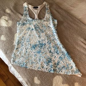 NWOT, Venus asymmetrical sequin tank top
